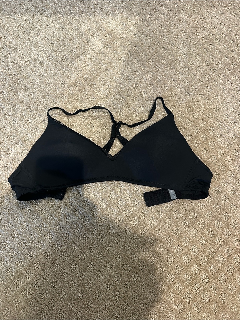 aerie Black Wireless Bralette with Decorative Strappy Detail
